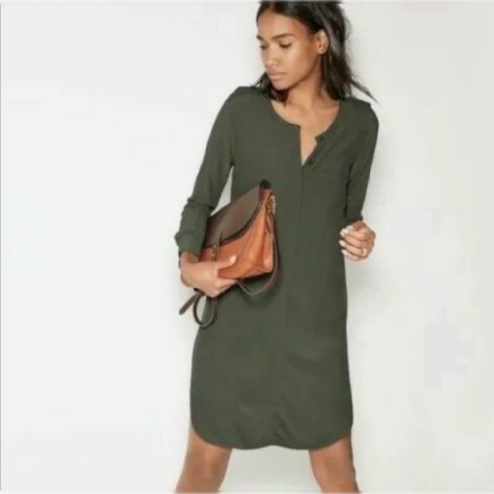Women’s Madewell Cargo Tunic Shirt Dress in Olive Green size XS